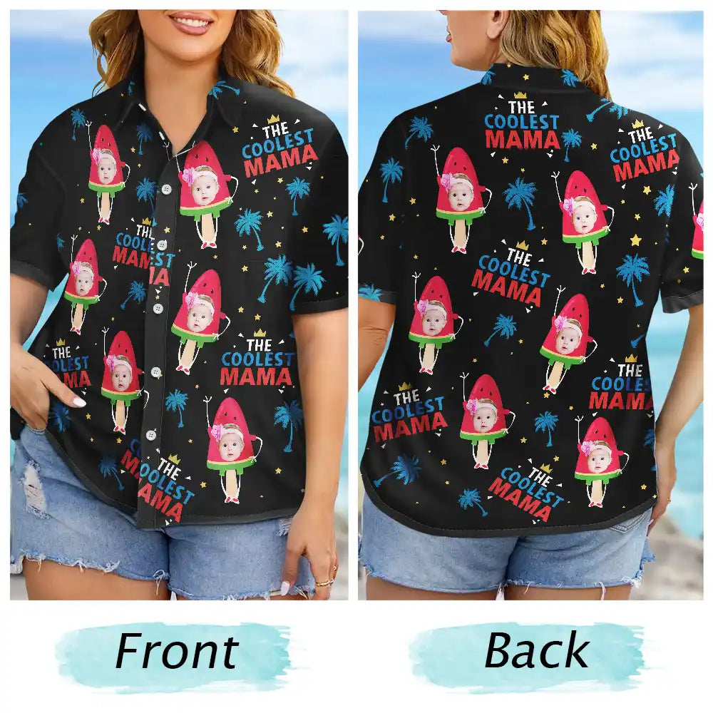 Custom Photo The Coolest Pop Ice Cream Dad - Personalized Hawaiian Shirt