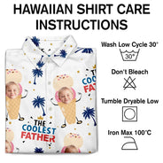 Photo personnalisée du papa le plus cool de la crème glacée Pop - T-shirt hawaïen personnalisé