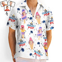 Custom Photo The Coolest Pop Ice Cream Dad - Personalized Hawaiian Shirt
