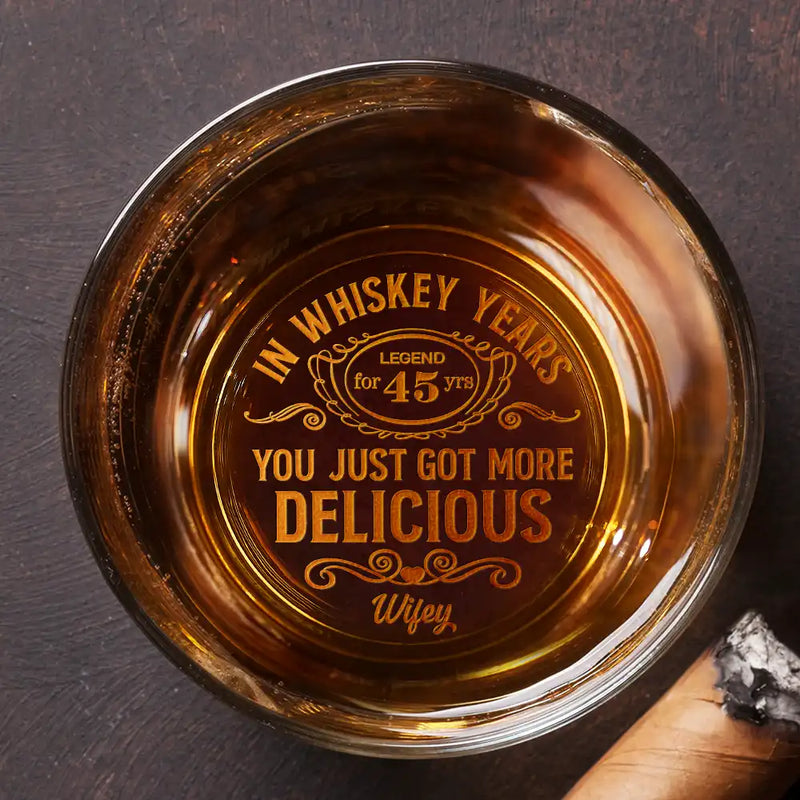 Birthday You Just Got More Delicious - Personalized Engraved Whiskey Glass