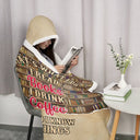 Reading Chibi Just A Girl Who Loves Books - Personalized Wearable Hooded Blanket