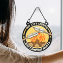 No City Lights Just Campfire Nights Couple - Personalized Acrylic Window Hanging Suncatcher