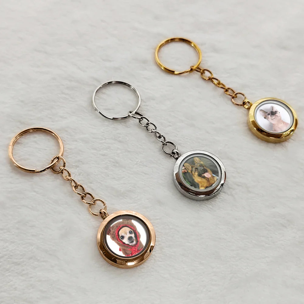 Custom Photo Your Wings Were Ready But My Heart Was Not Memorial Pet, Family - Personalized Keepsake Keychain