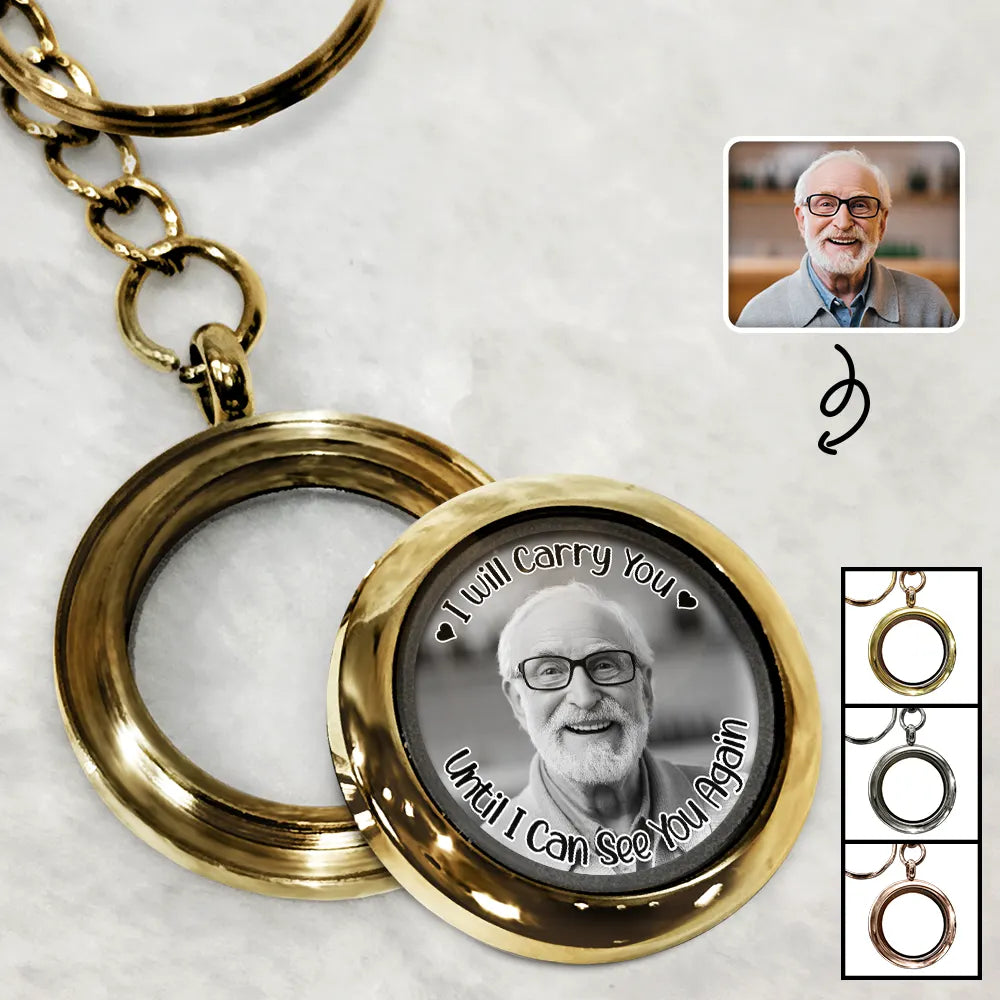 Custom Photo I Will Carry You Family Memorial - Personalized Keepsake Keychain
