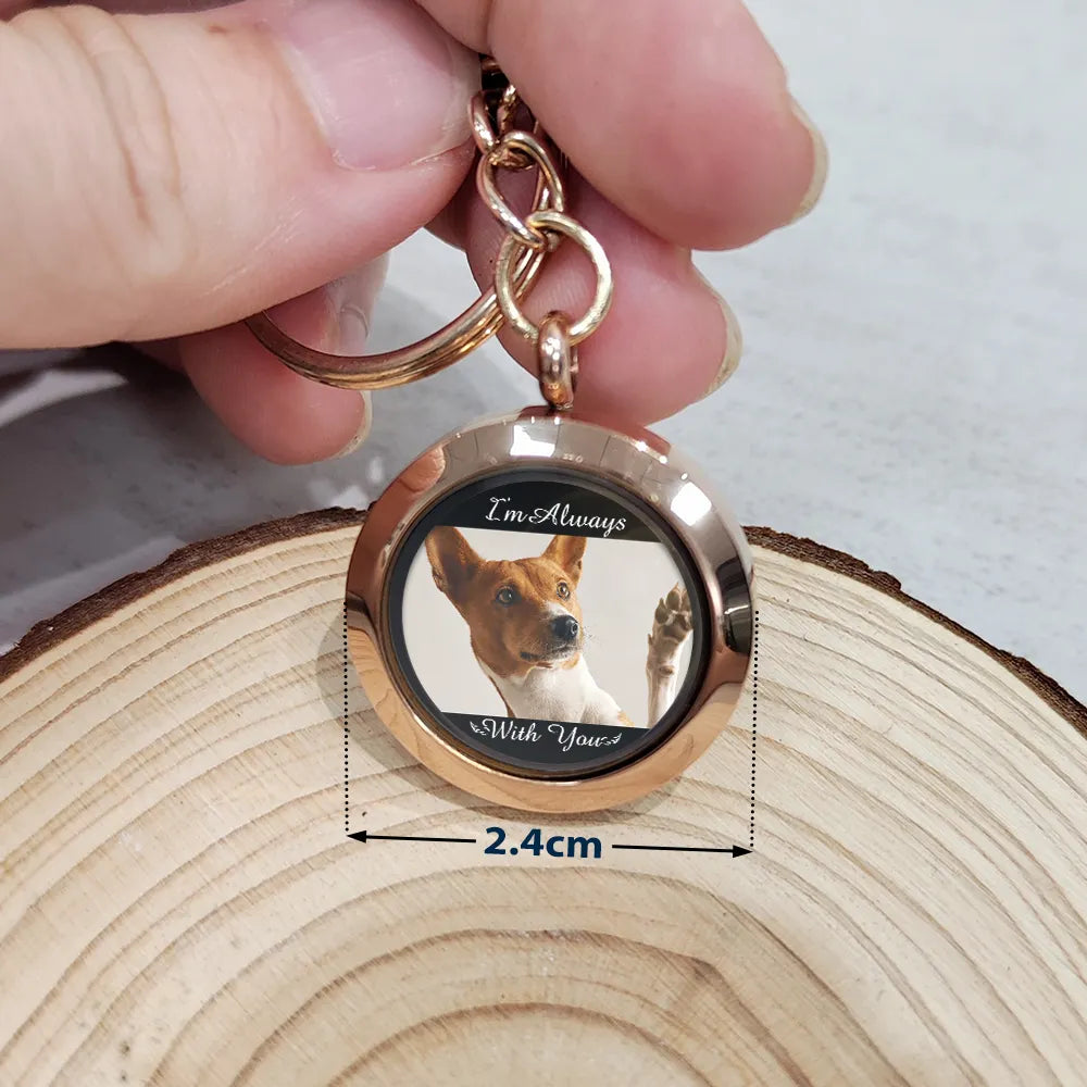 Porte-clés souvenir personnalisé avec photo « Je suis toujours avec toi » 