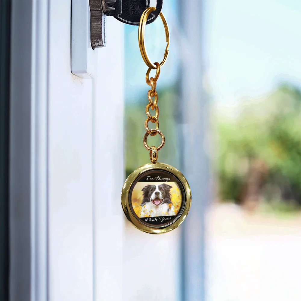 Porte-clés souvenir personnalisé avec photo « Je suis toujours avec toi » 