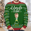 Custom Photo Papa Claus Nana Mama Dada - Personalized Unisex Ugly Sweater