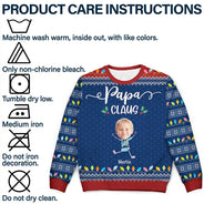 Custom Photo Papa Claus Nana Mama Dada - Personalized Unisex Ugly Sweater