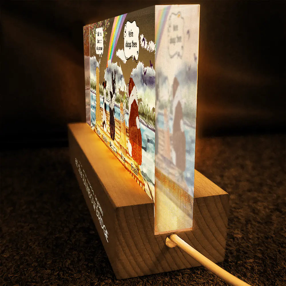 Mémorial pour animaux de compagnie « Ils parlent toujours de toi » - Lumière LED rectangulaire personnalisée 