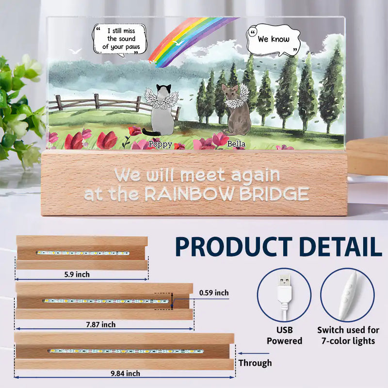 Mémorial pour animaux de compagnie « Ils parlent toujours de toi » - Lumière LED rectangulaire personnalisée 