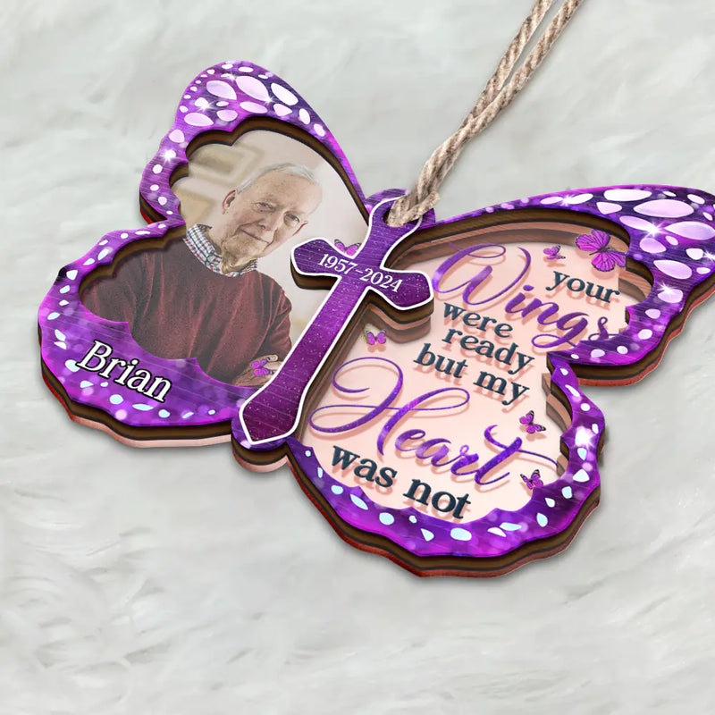 Custom Photo I Am Always With You Butterfly - Personalized Mirror Ornament