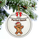 Gingerbread Cookies Grandma Grandpa Perfect Patch - 3D Inflated Effect Printed Personalized Circle Ceramic Ornament