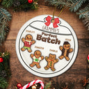 Gingerbread Cookies Grandma Grandpa Perfect Patch - 3D Inflated Effect Printed Personalized Circle Ceramic Ornament