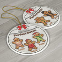 Gingerbread Cookies Grandma Grandpa Perfect Patch - 3D Inflated Effect Printed Personalized Circle Ceramic Ornament
