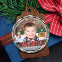 Custom Photo Kid's Face Chibi Style - Personalized Combo Circle Glass Ornament