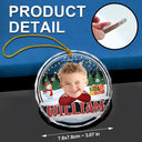 Custom Photo Kid's Face Chibi Style - Personalized Combo Circle Glass Ornament