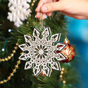 Snowflake Family Custom Names - Personalized 2-Layered Mix Ornament