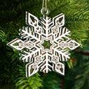 Snowflake Family Custom Names - Personalized 2-Layered Mix Ornament