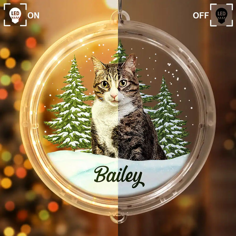 Pet Lovers - Custom Photo Pet Face Christmas Gift For Dog Cat Lovers - Personalized LED Pendant Light