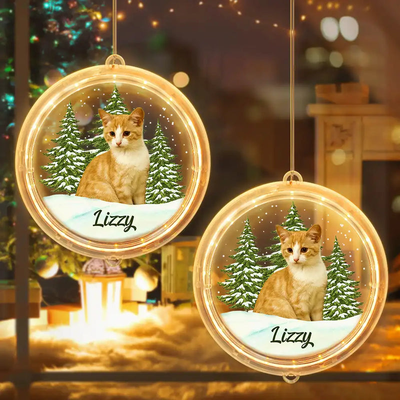 Pet Lovers - Custom Photo Pet Face Christmas Gift For Dog Cat Lovers - Personalized LED Pendant Light