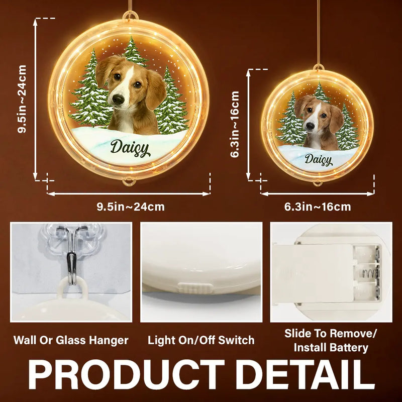 Pet Lovers - Custom Photo Pet Face Christmas Gift For Dog Cat Lovers - Personalized LED Pendant Light