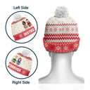 Family, Gift For Bestie - Flat Art Family Grandparents, Parents, Kids, Friends - Personalized Bobble Beanie Hat