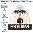 Family, Gift For Bestie - Flat Art Family Grandparents, Parents, Kids, Friends - Personalized Bobble Beanie Hat