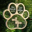 Pet Lovers, Dog Lovers, Cat Lovers -  Dog Cat Furry Little Christmas Crossword Scrabble - Personalized 2-Layered Mix Ornament
