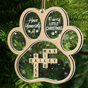 Pet Lovers, Dog Lovers, Cat Lovers -  Dog Cat Furry Little Christmas Crossword Scrabble - Personalized 2-Layered Mix Ornament