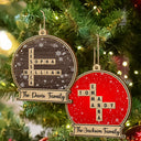 Family - Custom Family Name Snow Globe Crossword Scrabble - Personalized Custom Shaped Wooden Ornament