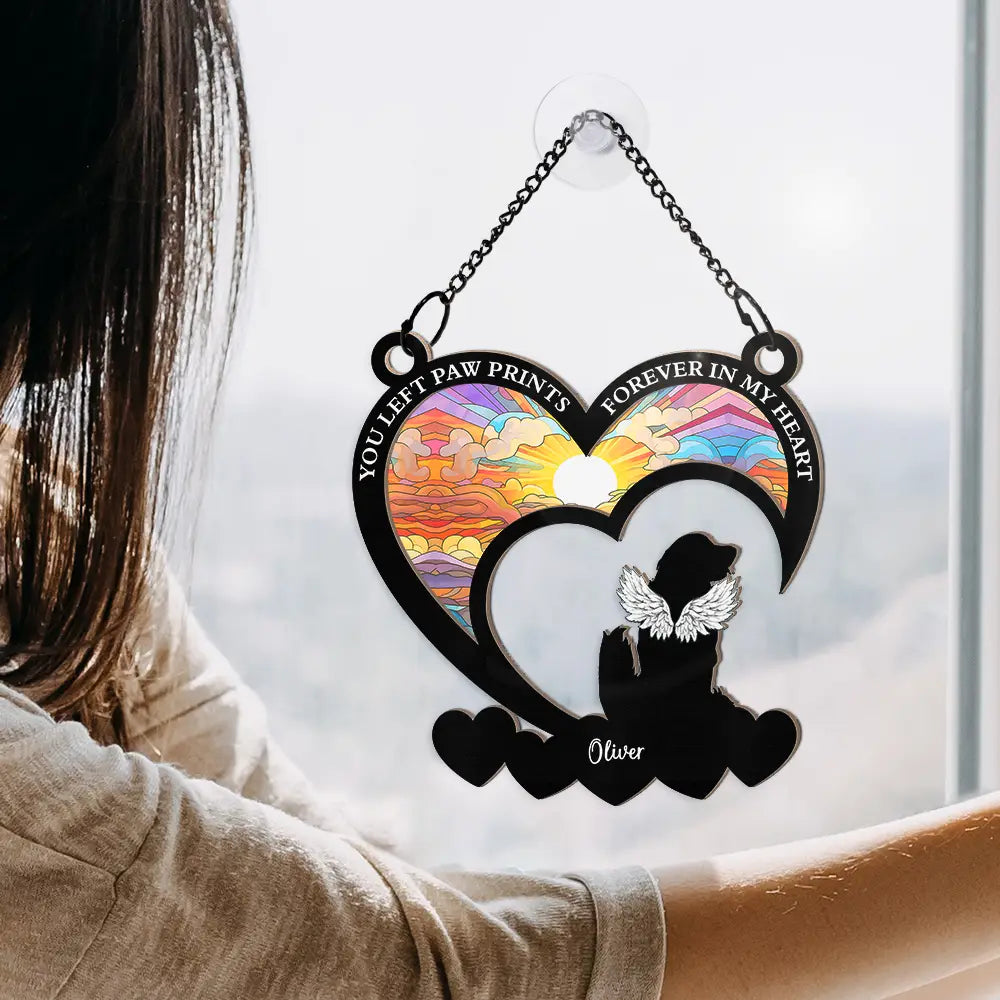 Pet Lovers,Memorial,Sad - Pet Memorial My Hardest Goodbye Dog Cat - Personalized Window Hanging Suncatcher Ornament