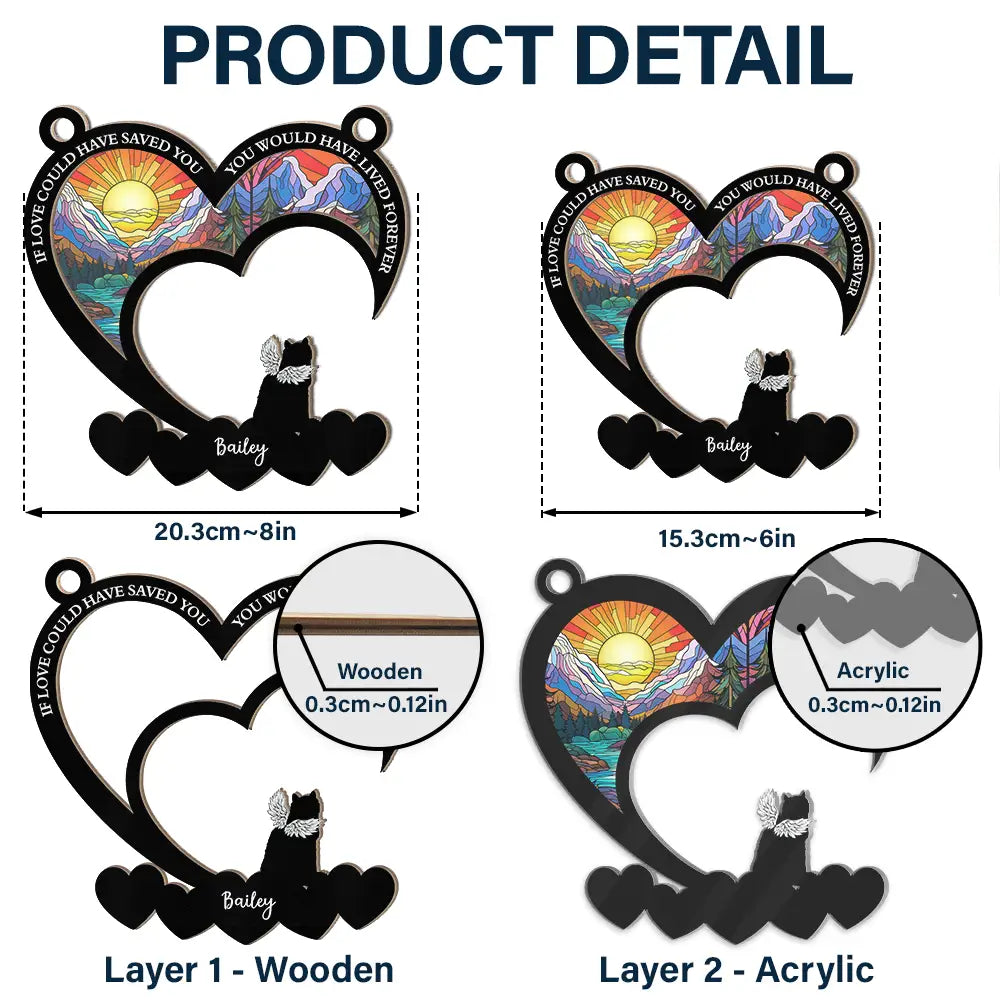 Pet Lovers,Memorial,Sad - Pet Memorial My Hardest Goodbye Dog Cat - Personalized Window Hanging Suncatcher Ornament