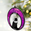 Pet Lovers - Pet Memorial Stained Glass Moon Dog Cat Lover - Personalized Cutout Acrylic Ornament