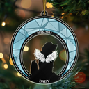 Pet Lovers - Pet Memorial Stained Glass Moon Dog Cat Lover - Personalized Cutout Acrylic Ornament