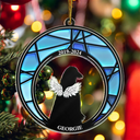 Pet Lovers - Pet Memorial Stained Glass Moon Dog Cat Lover - Personalized Cutout Acrylic Ornament