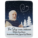 Family, Parents, Gift For Grandparents, Gift For Sibling, Memorial - Custom Photo The Sky Looks Different Memorial Family - Personalized Fleece Blanket, Sherpa Blanket
