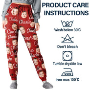 Gift For Couples, Gift For Husband - Custom Photo And Name Of Wife For Husband - Personalized Pajama Pants
