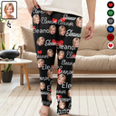 Gift For Couples, Gift For Husband - Custom Photo And Name Of Wife For Husband - Personalized Pajama Pants
