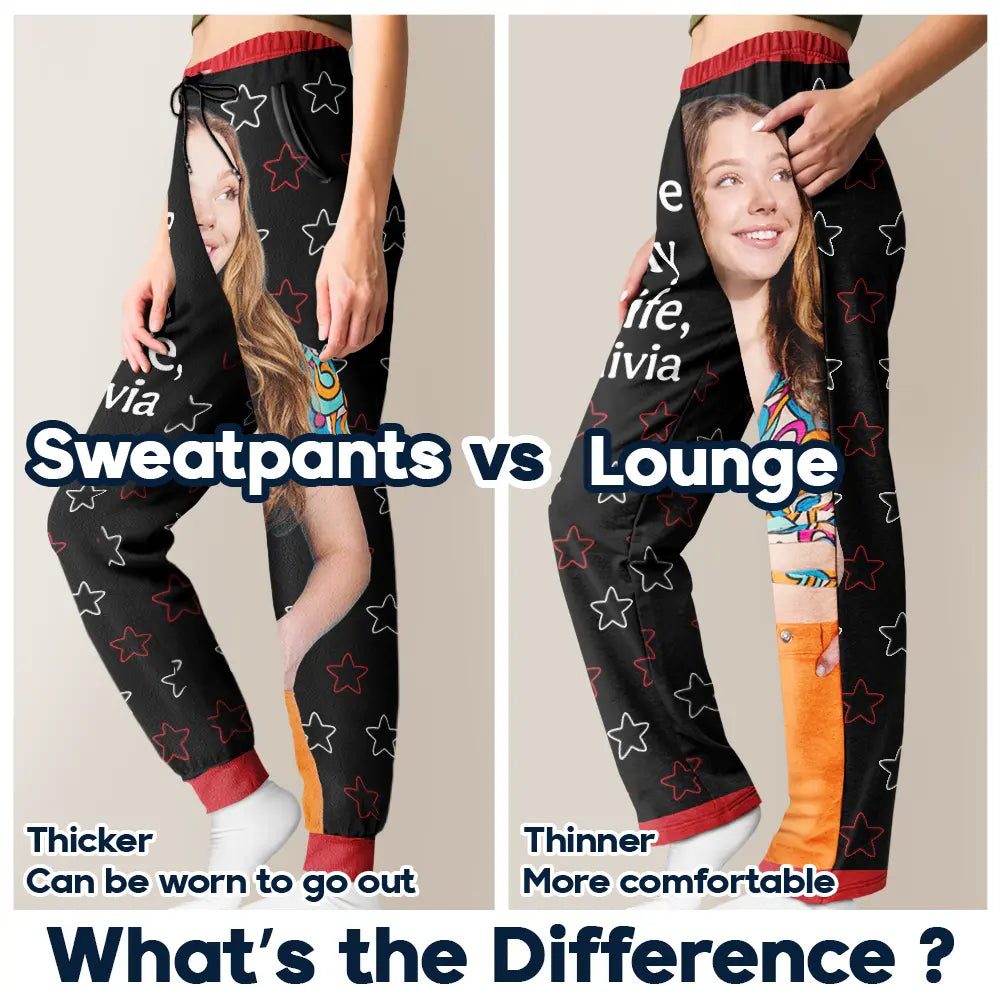 Gift For Couples, Gift For Husband - Custom Photo For Husband I Love My Wife - Personalized Pajama Pants