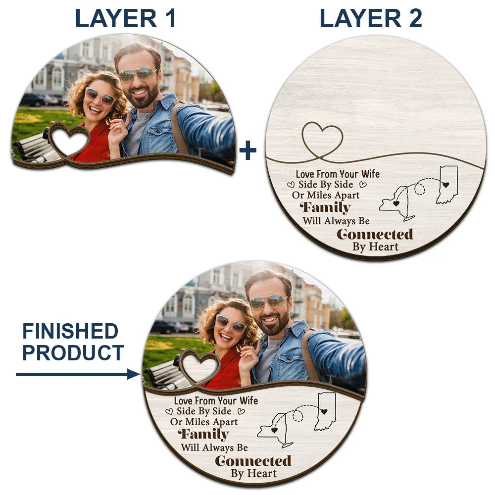 Gift For Couples, Gift For Father, Family - Custom Photo When You Are Family The Miles Don't Matter - Personalized Custom Shaped Car Visor Clip
