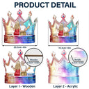 Mom - Daughters (Adult),Love - My Daughter Remember Whose Daughter You Are And Straighten Your Crown - Personalized Window Hanging Suncatcher Ornament