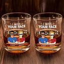 Gift For Brothers, Gift For Bestie - Long Distance Never Too Far To Drink Together - Personalized Whiskey Glass