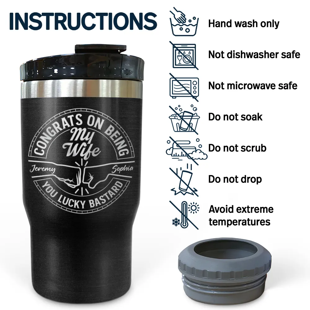 Gift For Brothers, Gift For Bestie, Gift For Men - Congrats On Being My Brother You Lucky Man - Personalized Triple 3 In 1 Can Cooler