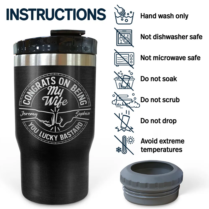 Gift For Brothers, Gift For Bestie, Gift For Men - Congrats On Being My Brother You Lucky Man - Personalized Triple 3 In 1 Can Cooler