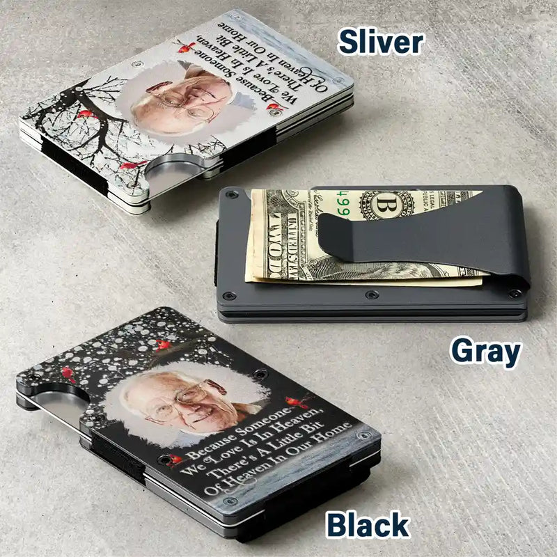 Memorial,Custom Photo,Sad - Custom Photo I Will Carry You Until I Can See You Again - Personalized Card Wallet With Money Clip