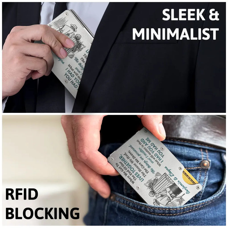 Gift For Couples, Gift For Husband, Old Couples - Couple When We Get To The End Of Our Lives Together - Personalized Card Wallet With Money Clip