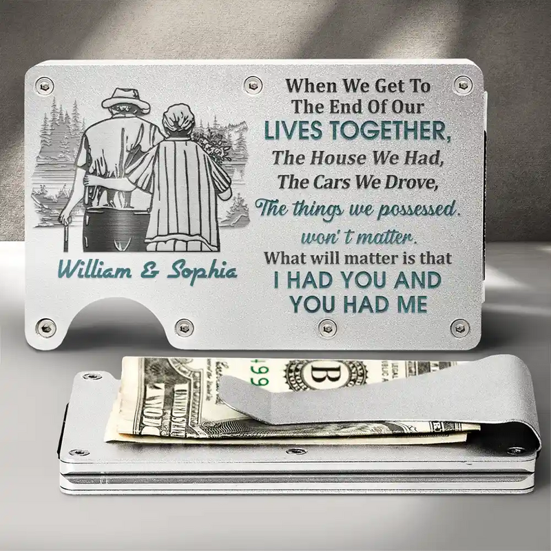 Gift For Couples, Gift For Husband, Old Couples - Couple When We Get To The End Of Our Lives Together - Personalized Card Wallet With Money Clip