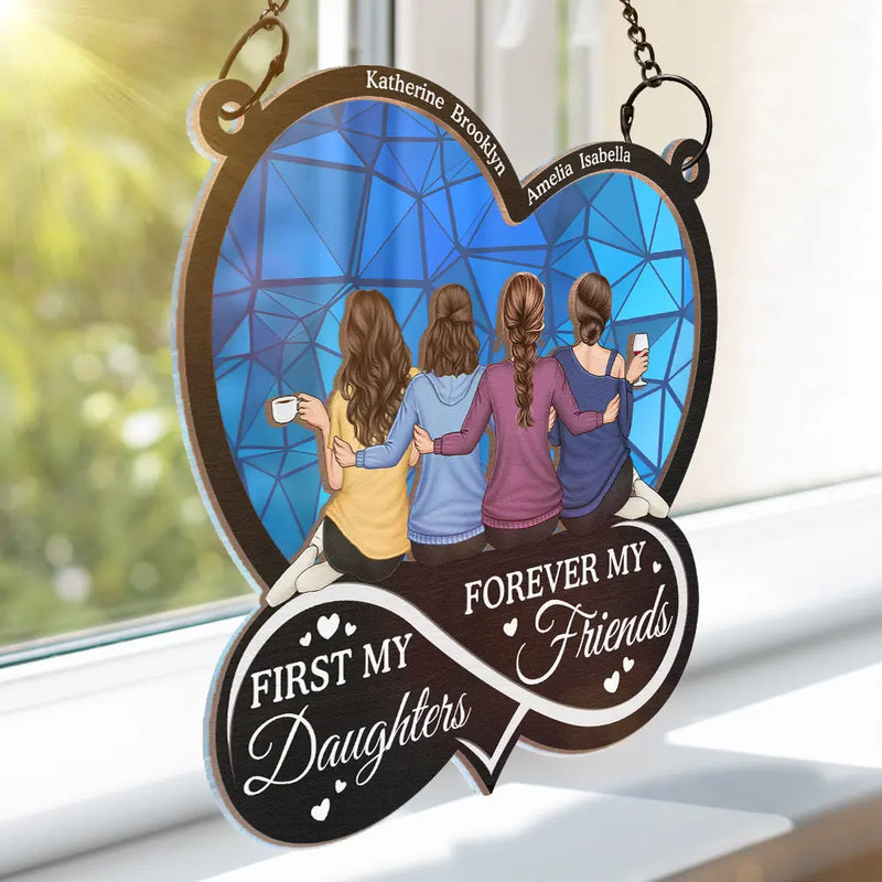 Gift For Mother,Gift For Daughter,Love - Mom First My Daughter Forever My Friend - Personalized Window Hanging Suncatcher Ornament