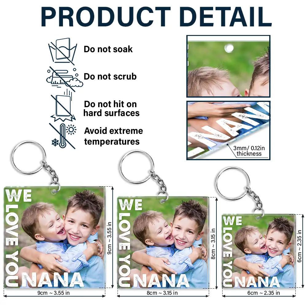 Gift For Mother,Gift For Grandma,Custom Photo,Love - Custom Photo We Love You Mommy Mama Grandma Nana - Personalized Acrylic Keychain