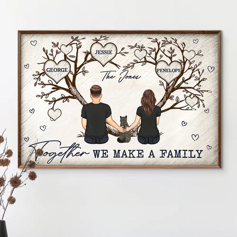 Gift For Couples, Gift For Husband, Gift For Wife, Pet Couple - Together We Make A Family Young Parents With Pet - Personalized Poster